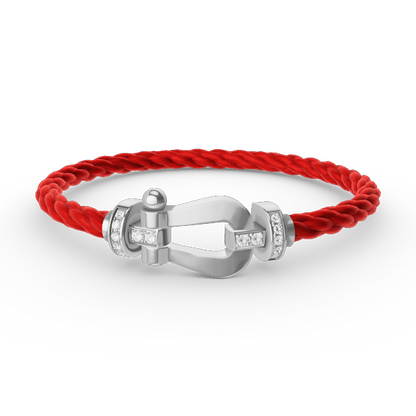 [Marins]FORCE LARGE HORSESHOE HALF DIAMOND BRACELET SILVER