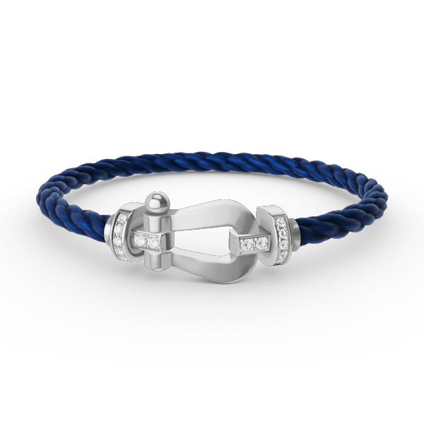[Marins]FORCE LARGE HORSESHOE HALF DIAMOND BRACELET SILVER