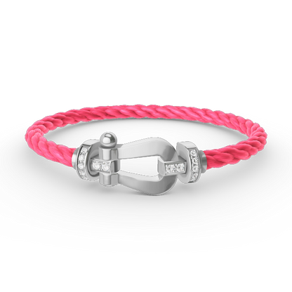 [Marins]FORCE LARGE HORSESHOE HALF DIAMOND BRACELET SILVER