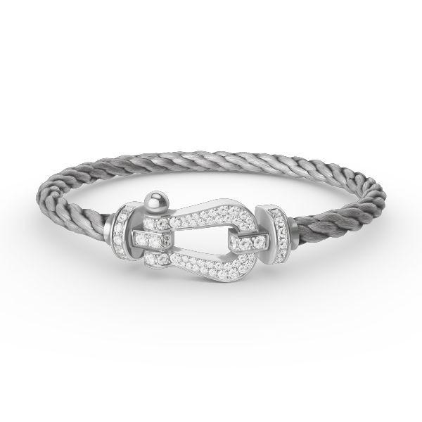 [Marins]FORCE LARGE HORSESHOE FULL DIAMOND BRACELET SILVER