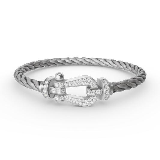 [Marins]FORCE LARGE HORSESHOE FULL DIAMOND BRACELET SILVER
