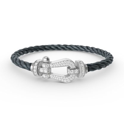 [Marins]FORCE LARGE HORSESHOE FULL DIAMOND BRACELET SILVER