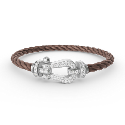 [Marins]FORCE LARGE HORSESHOE FULL DIAMOND BRACELET SILVER