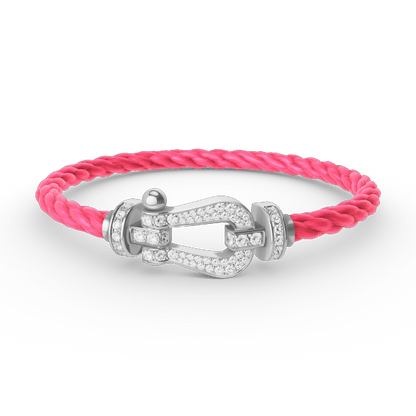 [Marins]FORCE LARGE HORSESHOE FULL DIAMOND BRACELET SILVER
