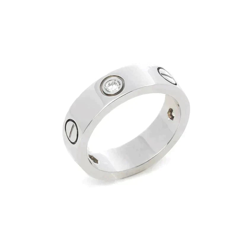 [Marins]LOVE RING 5.5MM 3 DIAMONDS SILVER