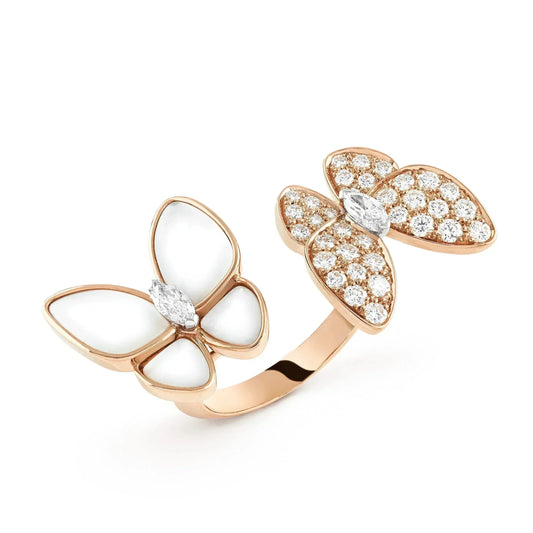 [Marins]TWIN BUTTERFLY DIAMOND MOP RING